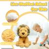 10" Cute Lion Stuffed Animal Plush Toys for Kids, Soft Lion Baby Stuffed Animals Plush Toy for Safari Nursery Decor, Kawaii Zoo Plushies for Birthday, Zoo Theme Party Favors view 3