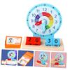 BESPORTBLE 1 Set Educational Wooden Clock Cognition Learning Tool for Color and Recognition Safe Wood Material for Home and Classroom Use view 2