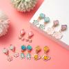 ERDOGLY 12 Pairs Kids Clip on Earrings for Girls, Toddler Clip on Earrings for Little Girls Princess Pretend Play & Dress up Jewelry Set, Girl Stick on Earring for Birthday Party Favor Gifts view 3
