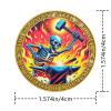 5Pcs Dual-Sided Challenge Coin, 1.57 Inch Zinc Alloy, 3D Engraved Dumpster Fire Design, Multicolor Collectible (Pack of 5) view 2