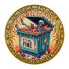 5Pcs Dual-Sided Challenge Coin, 1.57 Inch Zinc Alloy, 3D Engraved Dumpster Fire Design, Multicolor Collectible (Pack of 5) view 3