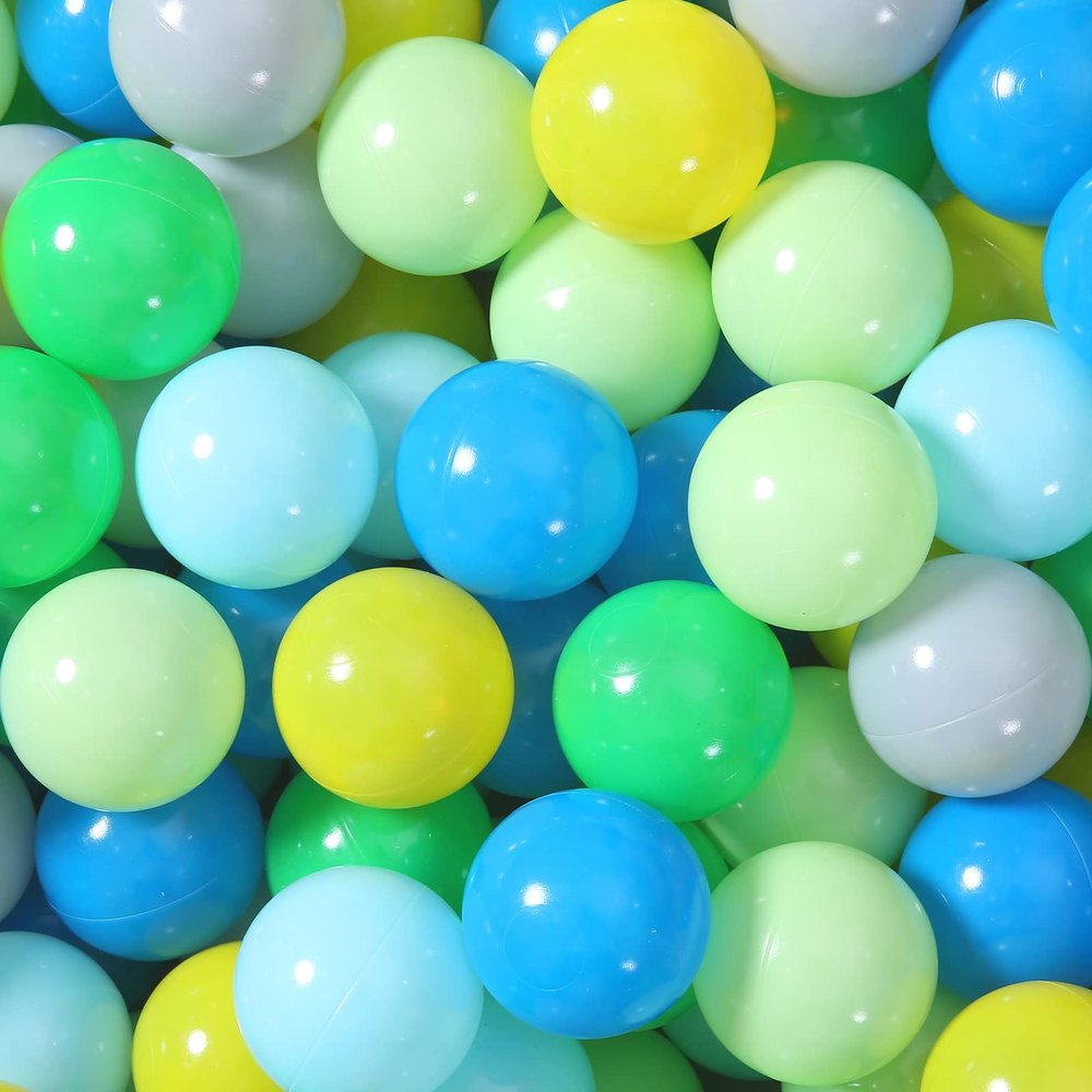 Heopeis Ball Pit Balls,100 200 500 Plastic Toy Balls for Kids, Crush Proof Ocean Balls Green for Baby Toddler, Kids Pool Play Tent, Baby Kiddie Pool, Party Decoration