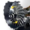 1/25 Simulation Aircraft Turbojet Engine Rotatable Model, 3D Printed TR900 Turbofan Engine Model Kit with Light(Red,Non-Adjustable_Assembled) view 3