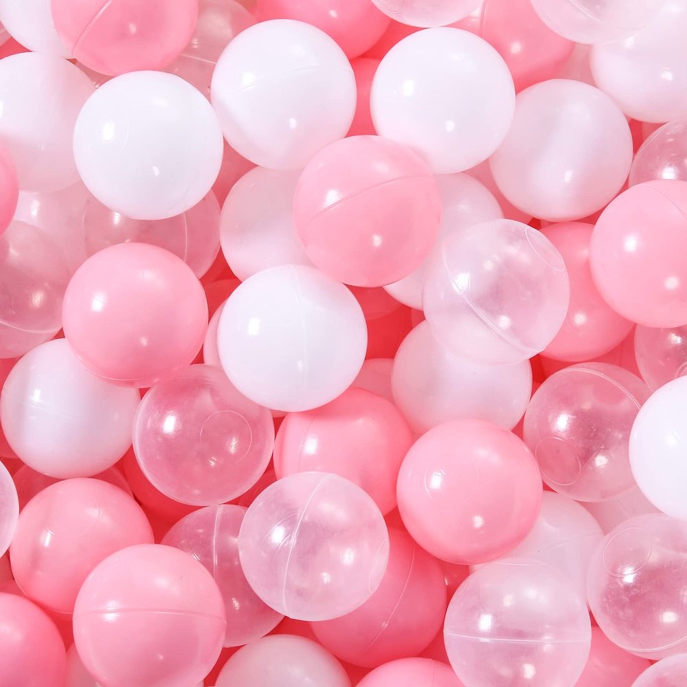 Heopeis Soft Plastic Ball Pit Balls, 100 200 500pcs Plastic Balls for Kids, Crush Proof Stress Balls for Baby Toddler Ball Pits Play Tent, Pool,Birthday Party Decoration