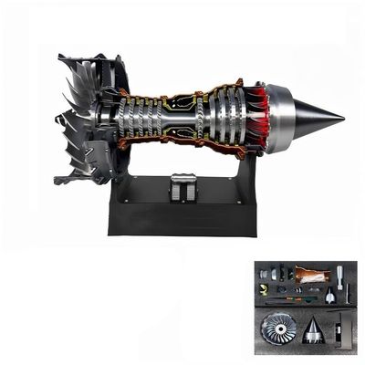 1/25 Simulation Aircraft Turbojet Engine Rotatable Model, Tr900 3D Printed Aircraft Engine Simulation Model, 3D Printed Mechanical Science Education Toy Turbofan Engine Model Kit with Light(Red,B)