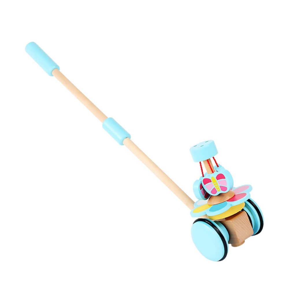 YARNOW 1Pc Trolley Adjustable Walk Learning Trainer Cartoon Rotate Cart for Engaging Educational Random Colors Non Slip Handle Material Random Color