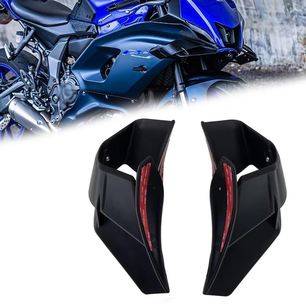 for YZF-R7 YZF r7 2025 2024 2023-2022 Accessories Spoiler Motorcycle Fairing Side Wing aerodynamic Wing Deflector Fixed Wind Wing (Matte Black)
