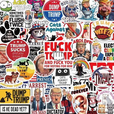 Anti Trp Stickers 55Pcs - No Trp Stickers 2026 Funny American Dump Trp Not My President Against Vinyl Self-Adhesive Decals - Easy Stick Removeable for Bumper Window Tumblers Water Bottles