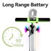3 Wheel Electric Scooter for Kids Ages 3-10, w/Storage Basket, LCD Screen, Full Body Lights Up, Wide Deck, 5Mph Safe Speed, 90min Riding, Balance Foldable Kick Scooter for Boys & Girls, White view 2