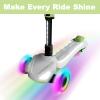 3 Wheel Electric Scooter for Kids Ages 3-10, w/Storage Basket, LCD Screen, Full Body Lights Up, Wide Deck, 5Mph Safe Speed, 90min Riding, Balance Foldable Kick Scooter for Boys & Girls, White view 4
