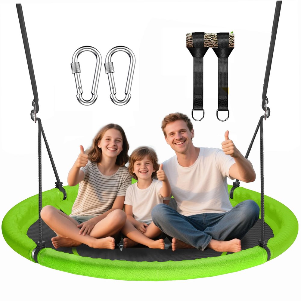 48 inch Saucer Tree Swing for Kids Adult, Larger Flying Swing for Whole Family, 700lbs Weight Capacity, with Adjustable Hanging Straps, for Outdoor Backyard Indoor Playground