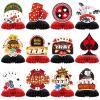 12pcs CasinoTheme Party Decorations,Casino Poker Happy Birthday Decorations, Honeycomb Centerpieces Decor Table for Party Supplies for Casino Table Toppers Casino Game Night Las Vegas Party Favors view 1