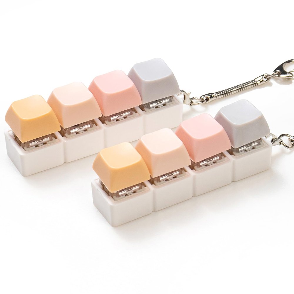 2 Pcs Keyboard Fidget Toy, Office Fidget Toys for Desk, 4 Keys Decompression Clicker Keyboard Fidget for Adults Stress Relief Pass Time