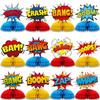 12 Pcs Hero Table Honeycomb Centerpieces, Hero Theme Happy Birthday Party Decorations for Women Men, Fun Action Standing Card Party Decor Party Supplies view 1