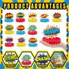 12 Pcs Hero Table Honeycomb Centerpieces, Hero Theme Happy Birthday Party Decorations for Women Men, Fun Action Standing Card Party Decor Party Supplies view 4