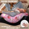 TSVAGA Strawberry Pillow Cover Girls Breastfeeding Pillow Cover for Baby, Super Soft Breathable Breast Feeding Pillows Case view 2