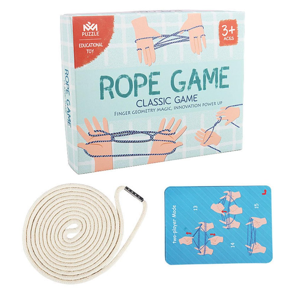 AEIOFU Cats Cradles String Elastic Finger Hand Cotton Rope String Toy with 10 Instruction Cards, Traditional Educational Cat Cradles Game for Kids & Adults Zip Strings Toy Pet Game