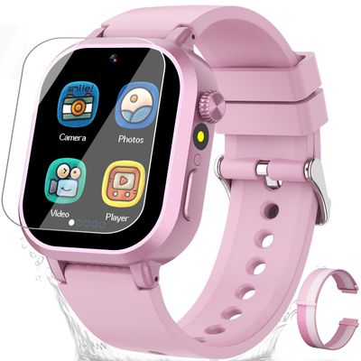 Waterproof Smart Watch for Kids Girls Ages 5-12 with 39 Games, HD Camera, Video, Music, Habit Tracking, Alarm, Pedometer, Kids Smart Watch Chrismars Birthday Gift for Girls Age 5 6 7 8(Pink)