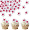 100 PCS Edible Cherry Blossom Cupcake Toppers Wafer Paper Flowers Cupcake Picks Edible Oriental Cherry Cake Decorations for Spring Bridal Engagement Baby Shower Birthday Party Cake Decoration Supplies view 1