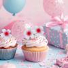 100 PCS Edible Cherry Blossom Cupcake Toppers Wafer Paper Flowers Cupcake Picks Edible Oriental Cherry Cake Decorations for Spring Bridal Engagement Baby Shower Birthday Party Cake Decoration Supplies view 4