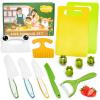 Chanking 13 Pieces Kids Safe Knife Set for Real Cooking Child-Friendly Plastic Chef Tools Montessori Kitchen Toys for Toddlers Birthday Gifts for Boys and Girls Ages 4+ (B) view 1