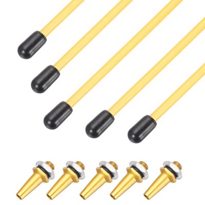uxcell 160mm Plastic Protection Antenna Tube, RC Antenna Tube with Mount and Cap for RC Car Boat Drone Receiver(Gold Tone Yellow, 5 Pcs)