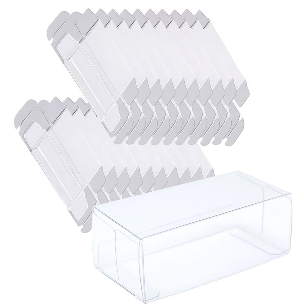 100Pcs Model Car Display Case, 1.2X 1.6x3.2 Clear Miniature Display Case Dustproof Protection Storage Box for Action Figures Toys Collectibles Model