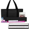 American Mahjong Set - 166 Premium White Tiles with 4 All-in-One Racks & Pushers, 3 Dices, 100 Chips, Wind Indicator & English Manual - Gift for Men Women, Classic Mah-Jong Set in Carrying Bag view 1