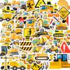100 Pack Construction Stickers, Construction Party Favors, Birthday Decorations Excavator, Bulldozer, Bulldozer, Dump Truck view 1