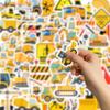 100 Pack Construction Stickers, Construction Party Favors, Birthday Decorations Excavator, Bulldozer, Bulldozer, Dump Truck view 3