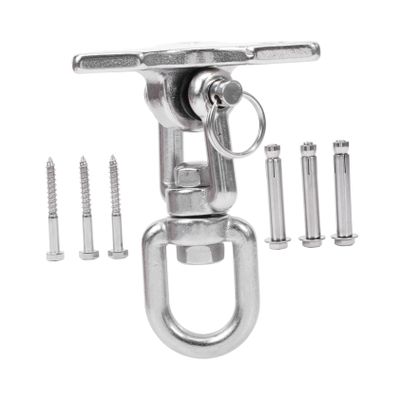 Abaodam 1set Stainless Steel Swivel Swing Hook Kit Hanging Hook for Outdoor Swing Chair Hammock Fitness Equipment Easy Installation