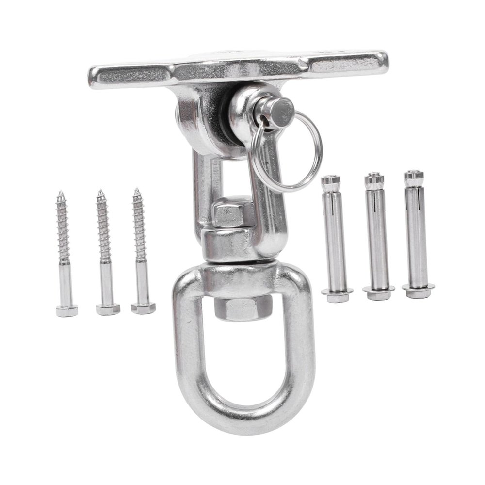 Abaodam 1set Stainless Steel Swivel Swing Hook Kit Hanging Hook for Outdoor Swing Chair Hammock Fitness Equipment Easy Installation
