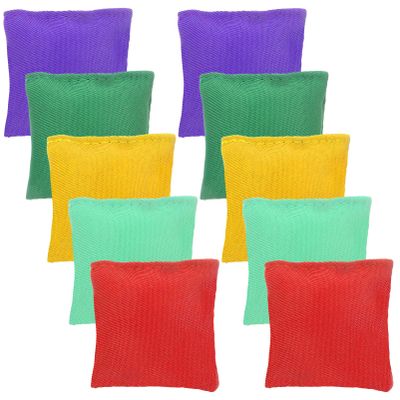 YARNOW 10Pcs Nylon Bean Bags for Fun Toss Game for Outdoor Activities and Lightweight Includes Bags
