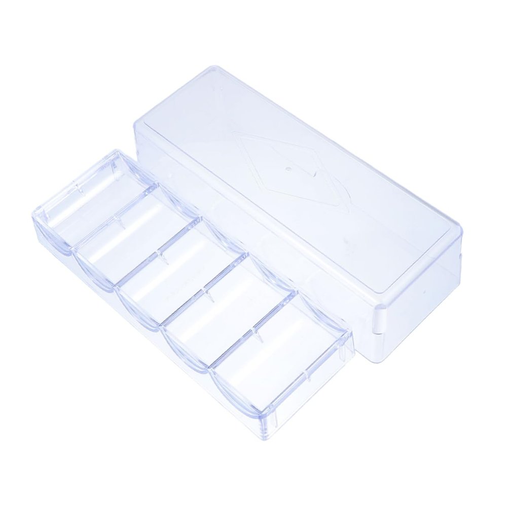 JEWEDECO 100pieces Convenient Chip Case Poker Chip Storage Box Portable Poker Holder