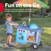 Step2 Grill & Go BBQ Cart with Lights and Sounds for Kids, Play Toy for Toddlers Ages 3+ Years Old, Durable, Easy Assembly, Blue/Gray view 2