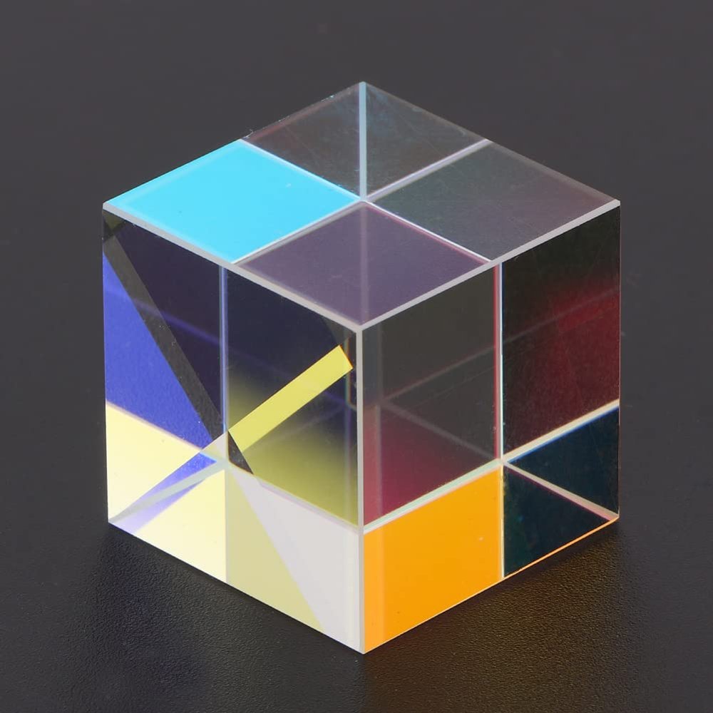 aqxreight SiX Sided Bright Light Combine Prism Stained Splitting Prism Optical s Optical Product This in and (1.5 * 1.5 * 1.5cm)