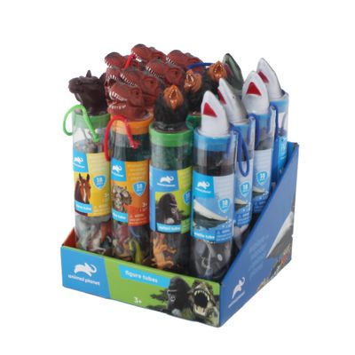 Animal Planet Dinosaur Tube Playset, 16-Pack  18-Piece Mini Dino Figures for Kids, Birthday Party Favors with Travel-Friendly Storage, Ages 3+