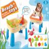 Bo-Toys Beach Sand & Water Activity Table for Kids  Portable Play Table with Lid, Toys & Storage  Outdoor Backyard Summer Toy Set with Shovel, Watering Can, Boat & Molds view 4