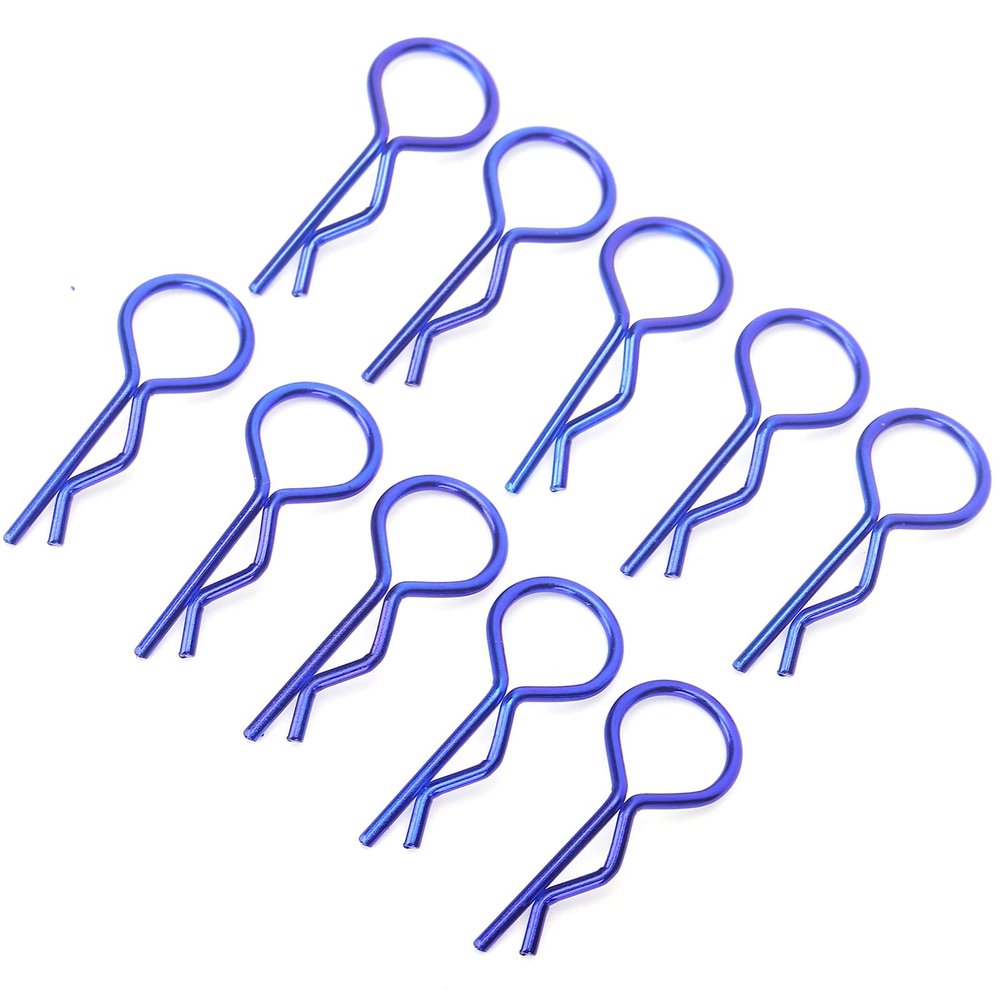 Alomejor RC 13 Mm Body Clips RSHAP Metal PINS for 1/5 1/6 /8/10 RC Car, Light Clips for Car Lovers (Blue)