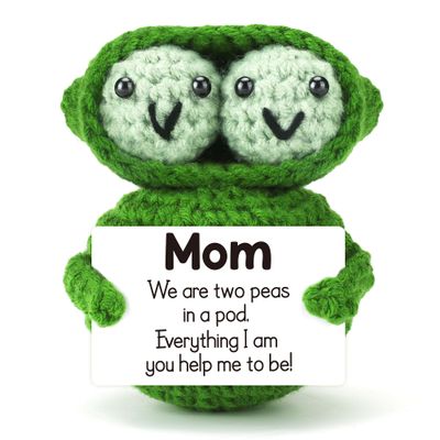 LEJIAJINW Gifts for Mom Christmas, from Daughter Son, Mom Mother Christmas - Funny Mini Handmade Crochet Peas, Thank You Birthday Gift for Mama Mommy Mother in Law Mothers Day or Valentines