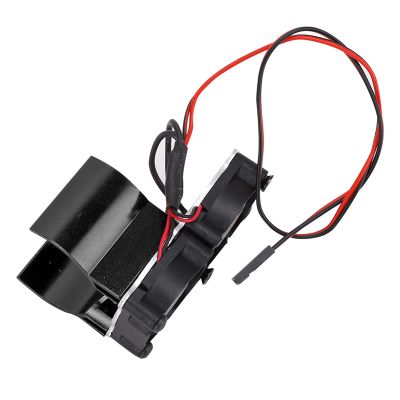 Alomejor High Thermal Conductivity RC Aluminum Alloy Heat Sink for 1/10 RC Model Car, Blue, Dual Fan Structure, for All Brands (Black)
