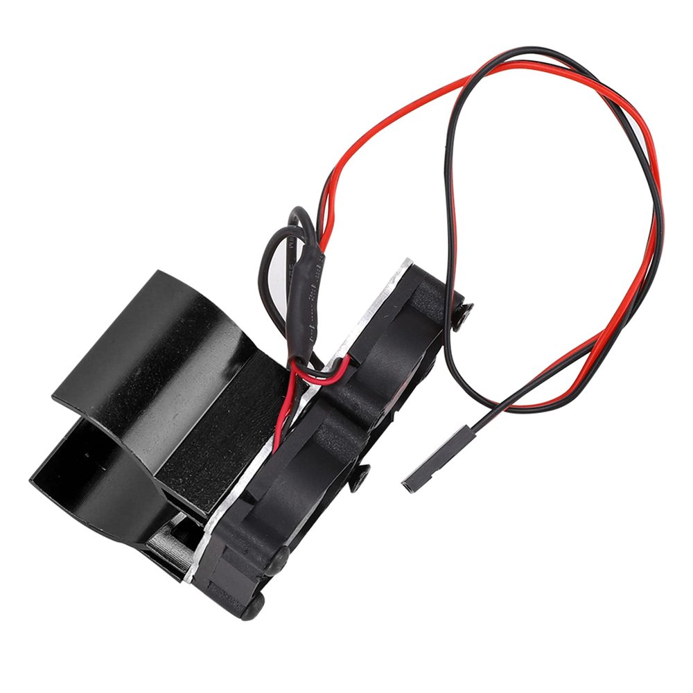 Alomejor High Thermal Conductivity RC Aluminum Alloy Heat Sink for 1/10 RC Model Car, Blue, Dual Fan Structure, for All Brands (Black)