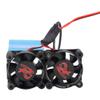 Alomejor High Thermal Conductivity RC Aluminum Alloy Heat Sink for 1/10 RC Model Car, Blue, Dual Fan Structure, for All Brands (Blue) view 2