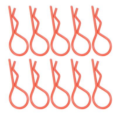 Alomejor RC 13 Mm Body Clips RSHAP Metal PINS for 1/5 1/6 /8/10 RC Car, Light Clips for Car Lovers (Orange)