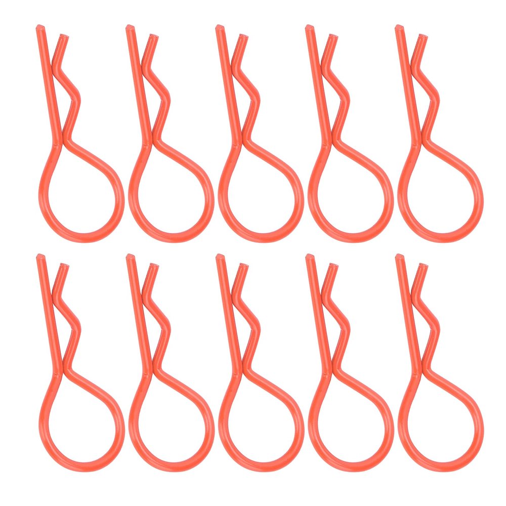 Alomejor RC 13 Mm Body Clips RSHAP Metal PINS for 1/5 1/6 /8/10 RC Car, Light Clips for Car Lovers (Orange)