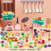 200Pcs Mini Play Kitchen Accessories for Kids, Pretend Cooking Playset with Cookware, Tableware & 2 Fruit Sets, Learning Gift for Girls, Boys, Toddlers, Pink view 2