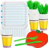 125PCS Back to School Decorations, Notebook Plates Pen Cups Apple Napkins for First Day of School Teacher Graduation Party Dinnerware Supplies (Serves 25 Guests) view 1
