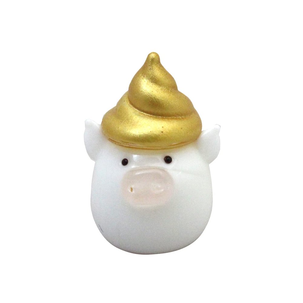 Faukart Cute Handmade Glasswork Money Lucky Foot Width: 0.6 inches (15 mm) Height: 0.9 inches (22 mm)