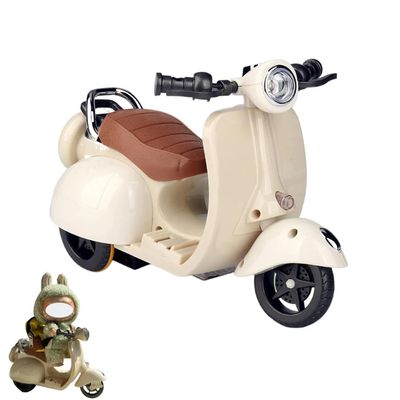 NUJOLI Scooter for Labubu with Light and Music, Have A Seat for Labubu Accessories, Mini Electric Doll Scooter Interactive Decor Desktop Ornaments for Labubu Collectors