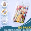 150 PCS Magnetic Card Holder, 100pt One Touch Trading Card Holders, Hard Plastic Display Case UV Protection Baseball Holders for Sports, Game view 3